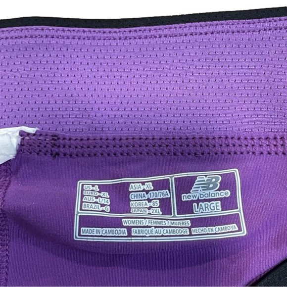 New Balance Purple and Black Mesh Running Shorts Size Large - Picture 3 of 7